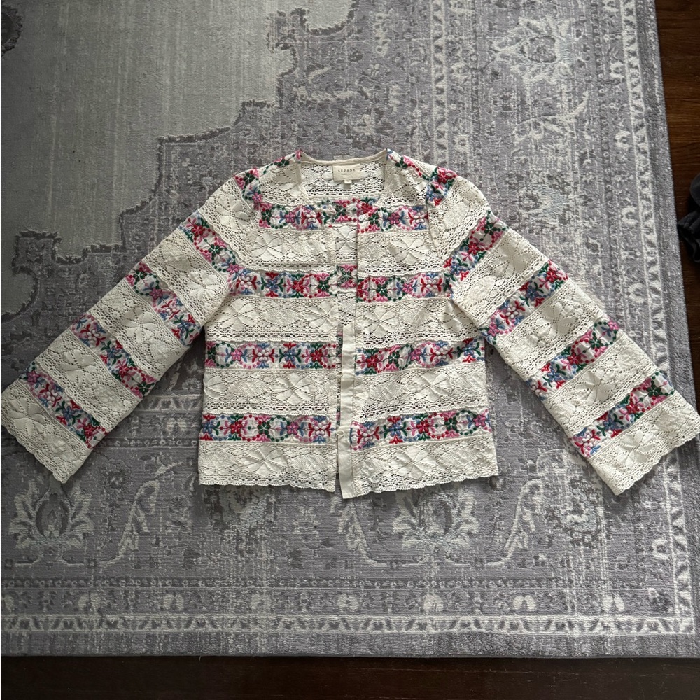 Floral crocheted Sezane top